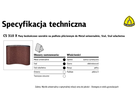 K.PASY BEZK.  150*2000 gr. 80 CS310X F4G /10szt.