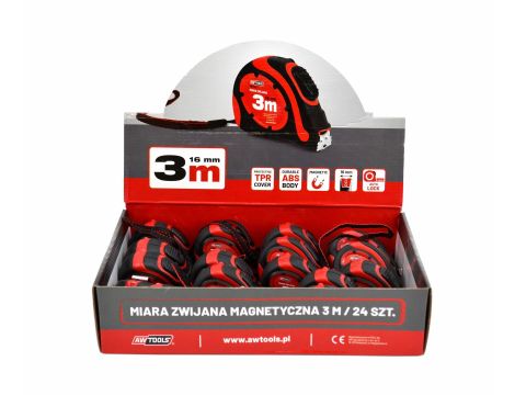 AWTOOLS MIARA ZWIJANA MAGNETYCZNA 10m/ 25mm - 3