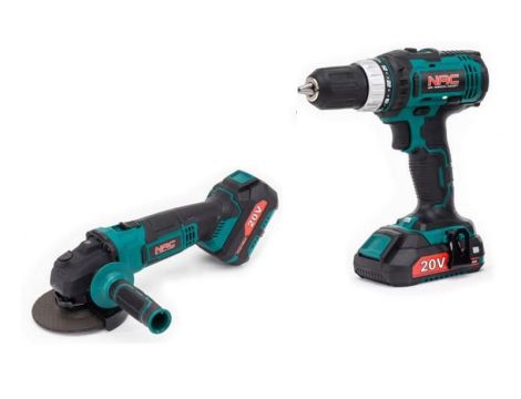 NAC ZESTAW 20V WIERTARKO-WKRĘTARKA + SZLIFIERKA KĄTOWA 125mm 1x2,0Ah + 1x4,0Ah TORBA