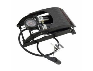 AWTOOLS POMPKA NOŻNA DWUTŁOKOWA Z MANOMETREM