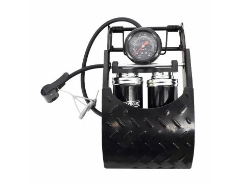 AWTOOLS POMPKA NOŻNA DWUTŁOKOWA Z MANOMETREM - 3