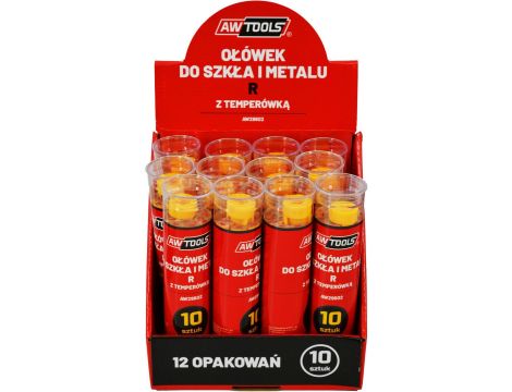 AWTOOLS OŁÓWEK DO SZKŁA I METALU R ŻÓŁTY 10 SZTUK
