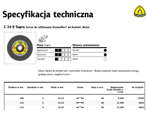K.TARCZA SZLIF.125mm x 6,0mm x 22,2mm C24 KAMIEŃ WYPUKŁA