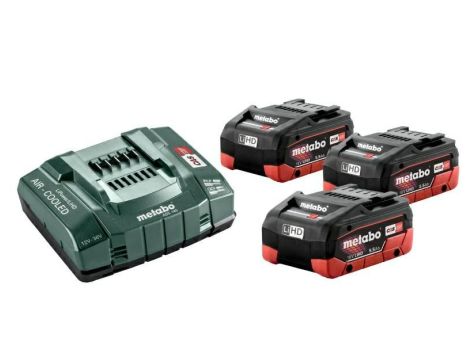 METABO ZESTAW AKUMULATORÓW 3 x 5.5Ah LIHD + ŁADOWARKA ASC 145