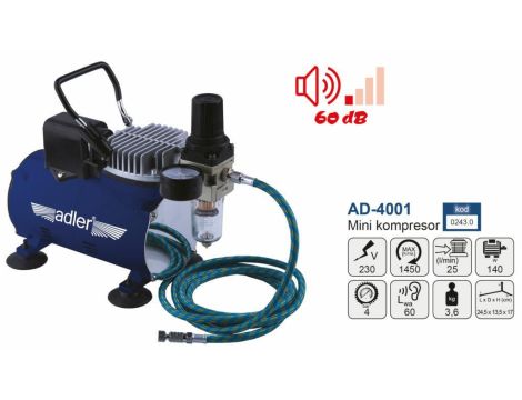 ADLER KOMPRESOR / SPRĘŻARKA MINI DO AEROGRAFÓW