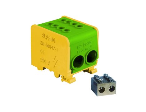 Odgałęźnik instalacyjny 1-torowy (2x35mm 2x35mm) LZ1*35/35 mocowanie na TS 35, żółto-zielony 84169009