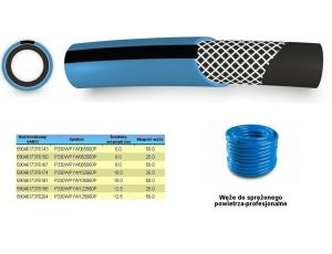 WĄŻ DO SPRĘŻONEGO POWIETRZA FI =  6mm x 50m, NIEBIESKI, PROFESIONALNY
