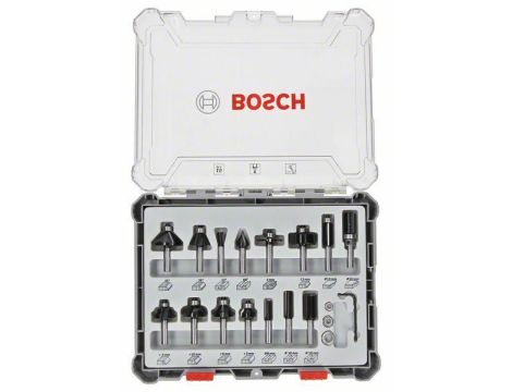 BOSCH ZESTAW FREZÓW 15szt. UCHWYT 8mm 2607017472