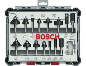 BOSCH ZESTAW FREZÓW 15szt. UCHWYT 1/4 2607017473