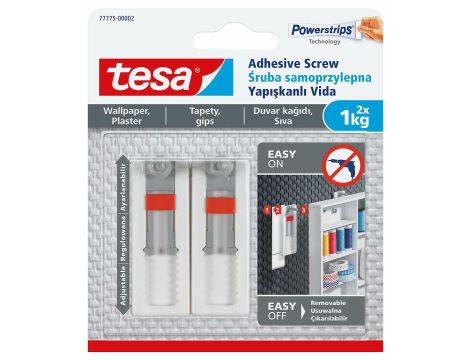 TESA ŚRUBA SAMOPRZYLEPNA DO TAPET 1KG /REGULOWANA