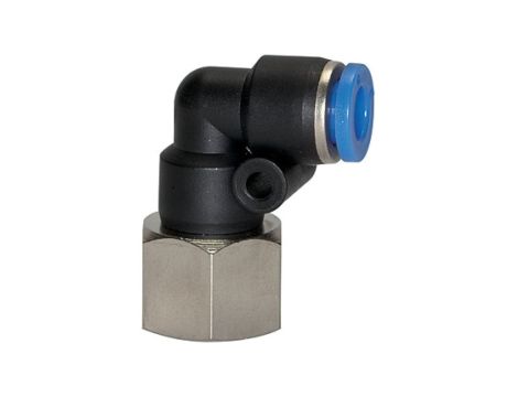 Złączka pneumatyczna wtykowa kątowa G 1/4 GW do węża fi 4 mm, tworzywo sztuczme