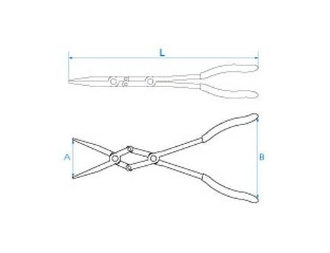 KT SZCZYPCE WYDŁUŻONE PROSTE 340mm Z PODWÓJNYM PRZEGUBEM - 2