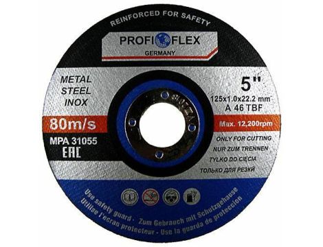 TARCZA DO CIĘCIA METALU 125 x 1,0 x 22,2mm PROFI