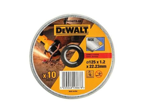 DEWALT TARCZA DO CIĘCIA METALU 125 x 1,2 x 22,2mm 10sztuk INOX