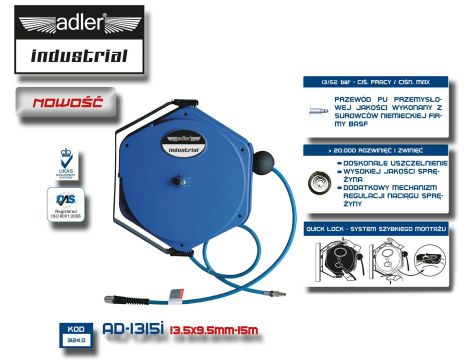 ADLER PRZEWÓD / WĄŻ PNEUMATYCZNY PU 13,5x9,5mmx1 ZWIJAK