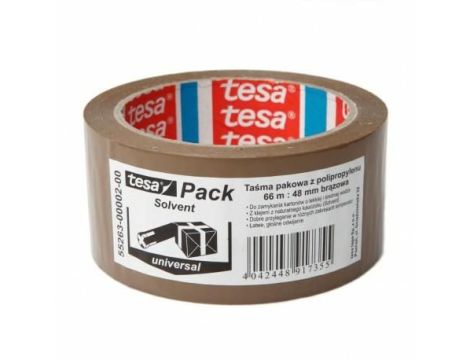 Taśma pakowa SOLVENT 66m:48mm, brązowa