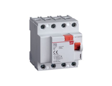 Wyłącznik różnicowoprądowy 4P 32A 0,1A typ AC RKN 4P 32A 100mA