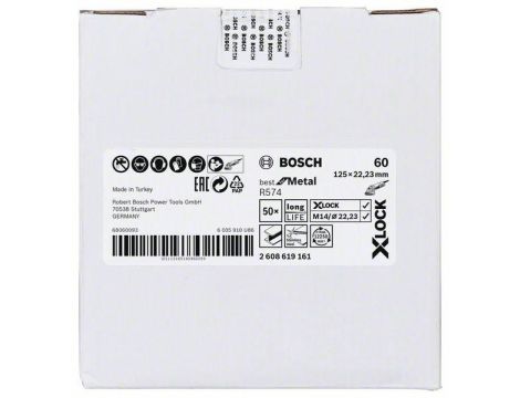 BOSCH FIBRA KRĄŻEK X-LOCK METAL 125 gr. 60 2608619161 - 2
