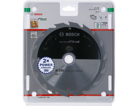 BOSCH PIŁA STANDARD WOOD ACCU 190x30x16z 2608837706