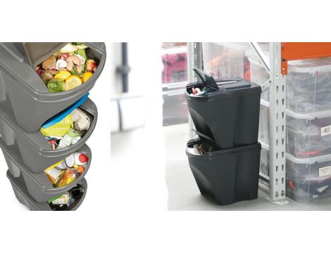 KEDEN KOSZ NA ŚMIECI SORTIBOX 25L SET 4 - KAMIENNY SZARY