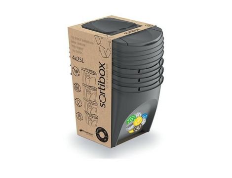 KEDEN KOSZ NA ŚMIECI SORTIBOX 25L SET 4 - KAMIENNY SZARY - 2