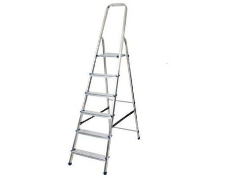 AWTOOLS DRABINA ALUMINIOWA 150kg 6 STOPNI WOLNOSTOJĄCA