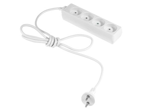 AWTOOLS PRZEDŁUŻACZ DOMOWY BIAŁY BEZ UZIEMIENIA 4 - GNIAZDA 1,5m - 3