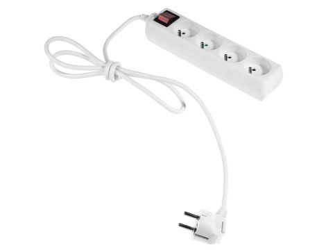 AWTOOLS PRZEDŁUŻACZ DOMOWY BIAŁY 4 GNIAZDA 5,0m Z UZIEMIENIEM, WYŁĄCZNIK - 3