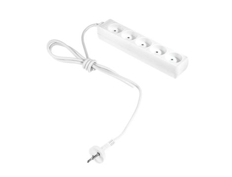 AWTOOLS PRZEDŁUŻACZ DOMOWY BIAŁY BEZ UZIEMIENIA 5 - GNIAZD 1,5m - 3