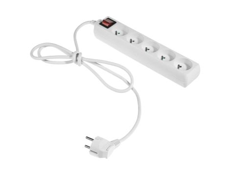 AWTOOLS PRZEDŁUŻACZ DOMOWY BIAŁY 5 GNIAZD 1,5m Z UZIEMIENIEM, WYŁĄCZNIK - 3