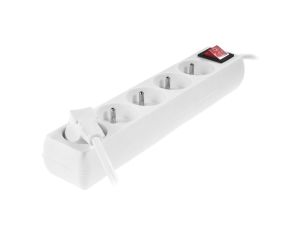 AWTOOLS PRZEDŁUŻACZ DOMOWY BIAŁY 5 GNIAZD 3,0m Z UZIEMIENIEM, WYŁĄCZNIK