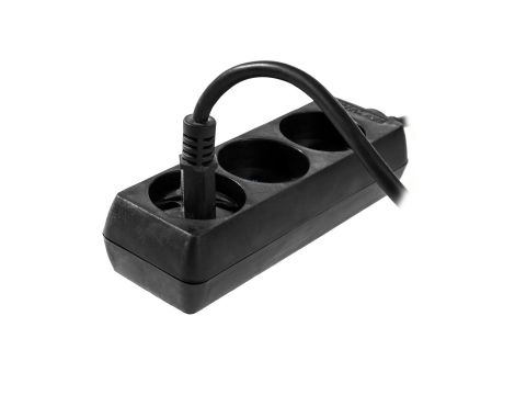 AWTOOLS PRZEDŁUŻACZ DOMOWY CZARNY BEZ UZIEMIENIA 3 - GNIAZDA 1,5m