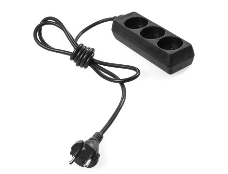 AWTOOLS PRZEDŁUŻACZ DOMOWY CZARNY BEZ UZIEMIENIA 3 - GNIAZDA 5,0m - 3