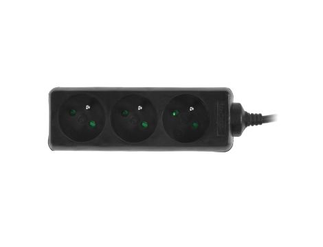 AWTOOLS PRZEDŁUŻACZ DOMOWY CZARNY 3 - GNIAZDA 3,0m Z UZIEMIENIEM - 2