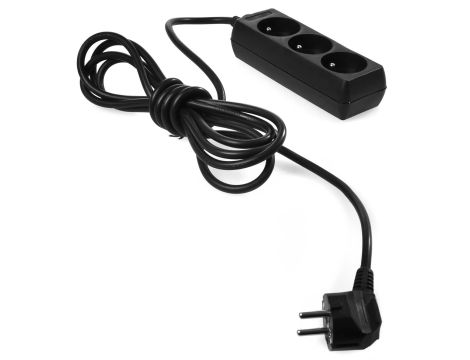 AWTOOLS PRZEDŁUŻACZ DOMOWY CZARNY 3 - GNIAZDA 5,0m Z UZIEMIENIEM - 3