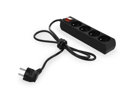 AWTOOLS PRZEDŁUŻACZ DOMOWY CZARNY 4 GNIAZDA 3,0m Z UZIEMIENIEM, WYŁĄCZNIK - 3