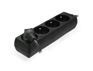 AWTOOLS PRZEDŁUŻACZ DOMOWY CZARNY 4 - GNIAZDA 1,5m Z UZIEMIENIEM