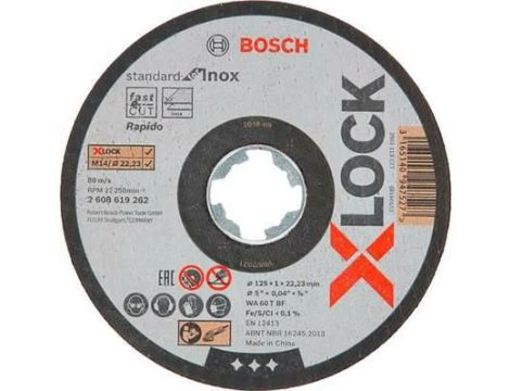 BOSCH TARCZA MET.125mm x 1,0mm x 22mm  X-LOCK STANDARD 2608619262