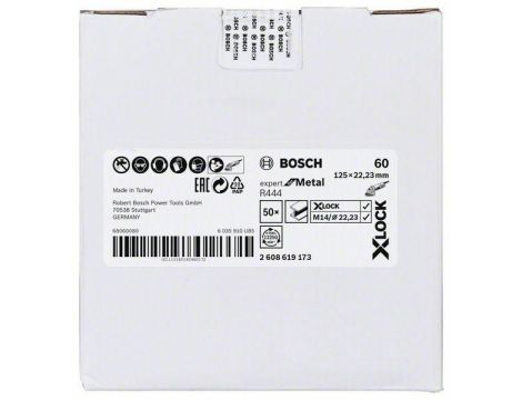 BOSCH FIBRA KRĄŻEK METAL 125 gr. 60 R444 X-LOCK 2608619173 - 2