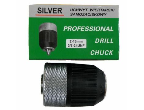 GŁÓWKA DO WIERTARKI 13mm 3/8 SAMOZACISK / SILVER