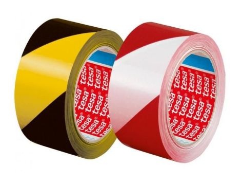 TESA TAŚMA OSTRZEGAWCZA BIAŁO-CZERWONA 33m 50mm