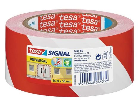 TESA TAŚMA SIGNAL BIAŁO-CZERWONA 66m 50mm - 2
