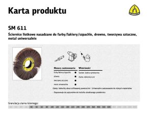 KLINGSPOR ŚCIERNICA LISTKOWA NASADZANA SM611 165mm x 25mm gr.120