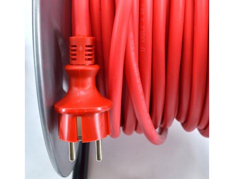 AWTOOLS PRZEDŁUŻACZ BĘBEN METALOWY CZERWONY HEAVY DUTY 25m 3x1,5 mm 16A / 3680W / IP44 - 4