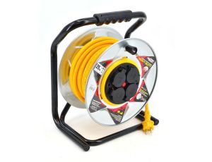AWTOOLS PRZEDŁUŻACZ BĘBEN METALOWY ŻÓŁTY HEAVY DUTY 30m 3x2,5 mm 16A / 3680W / IP44 NEOPREN