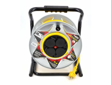 AWTOOLS PRZEDŁUŻACZ BĘBEN METALOWY ŻÓŁTY HEAVY DUTY 50m 3x2,5 mm 16A / 3680W / IP44 NEOPREN - 2