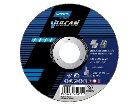 NORTON TARCZA VULCAN DO METALU 125x1.0x22.23-T41 A60S