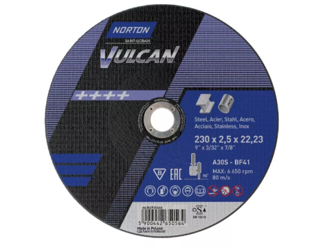 NORTON TARCZA VULCAN DO METALU 230 x 2.5 x 22.2mm-T41 A30S