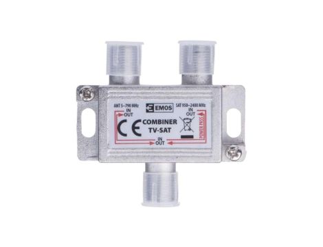 Sumator sygnału TV-SAT 2x F / 1x F J0198