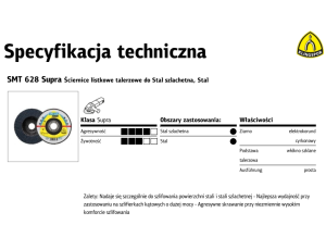 KLINGSPOR ŚCIERNICA LISTKOWA WYPUKŁA SMT628 SUPRA 125mm gr. 80